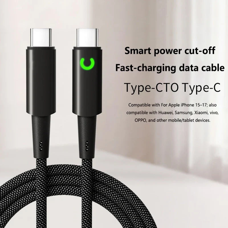 PD 240W Dual USB-C Fast Charging Cable – 6A Nylon Braided