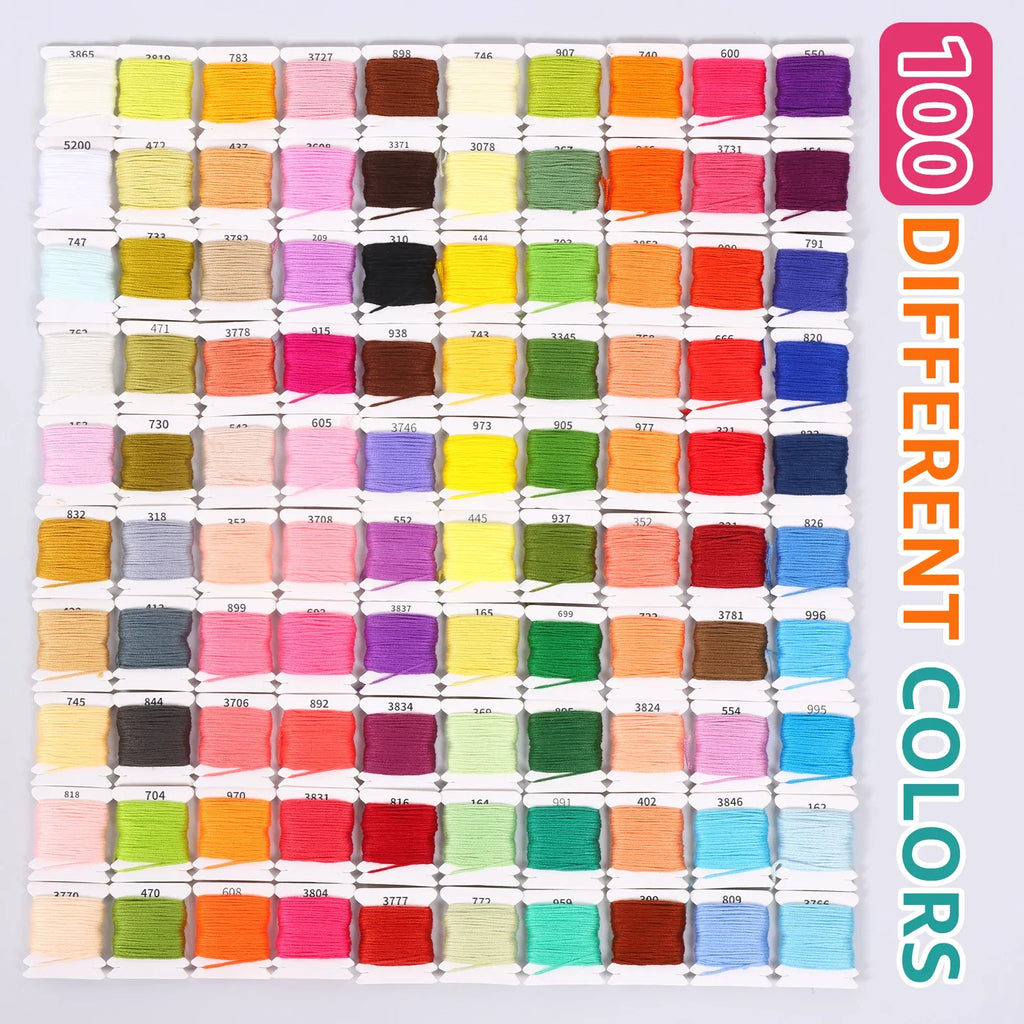 100 Colors Embroidery Floss Kit – DMC Cross Stitch Thread Set