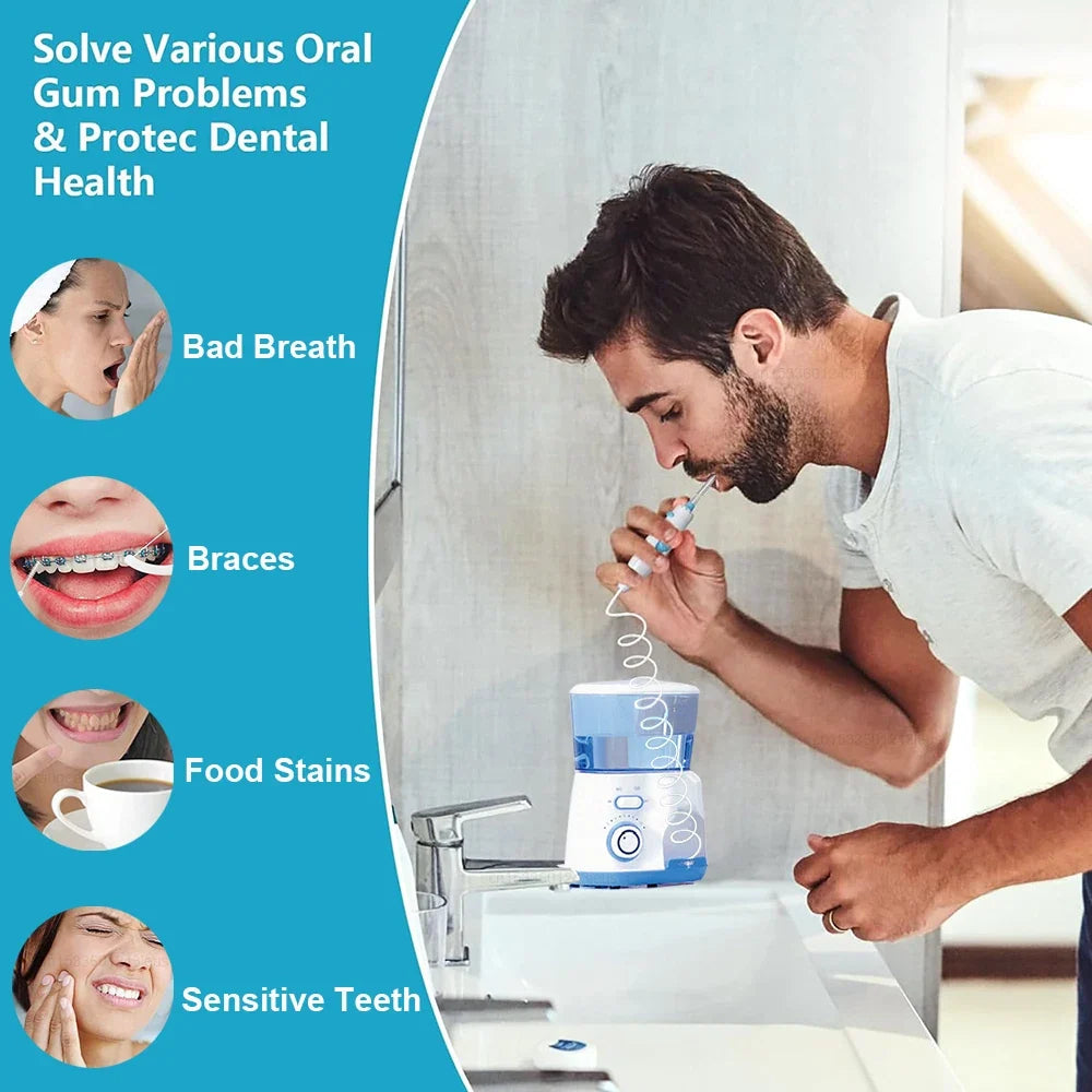 Raugee 800ml Electric Water Flosser Oral Irrigator | 5 Nozzles