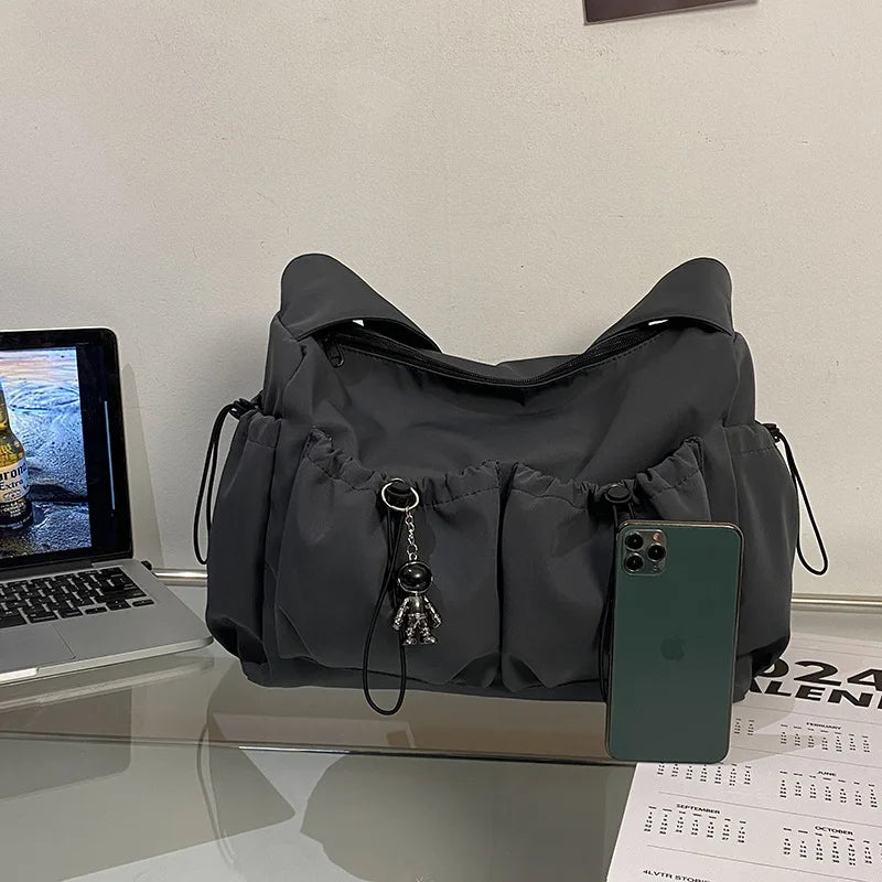 Large Capacity Nylon Tote Bag – Unisex Shoulder & Crossbody