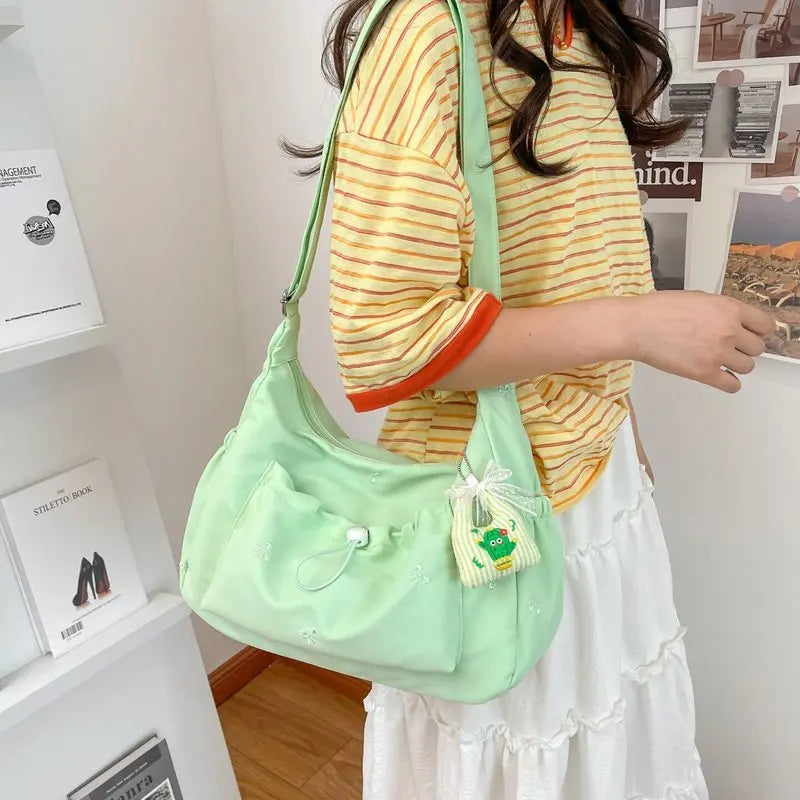 Nixie Puff Pleated Drawstring Nylon Bag – Shoulder & Crossbody