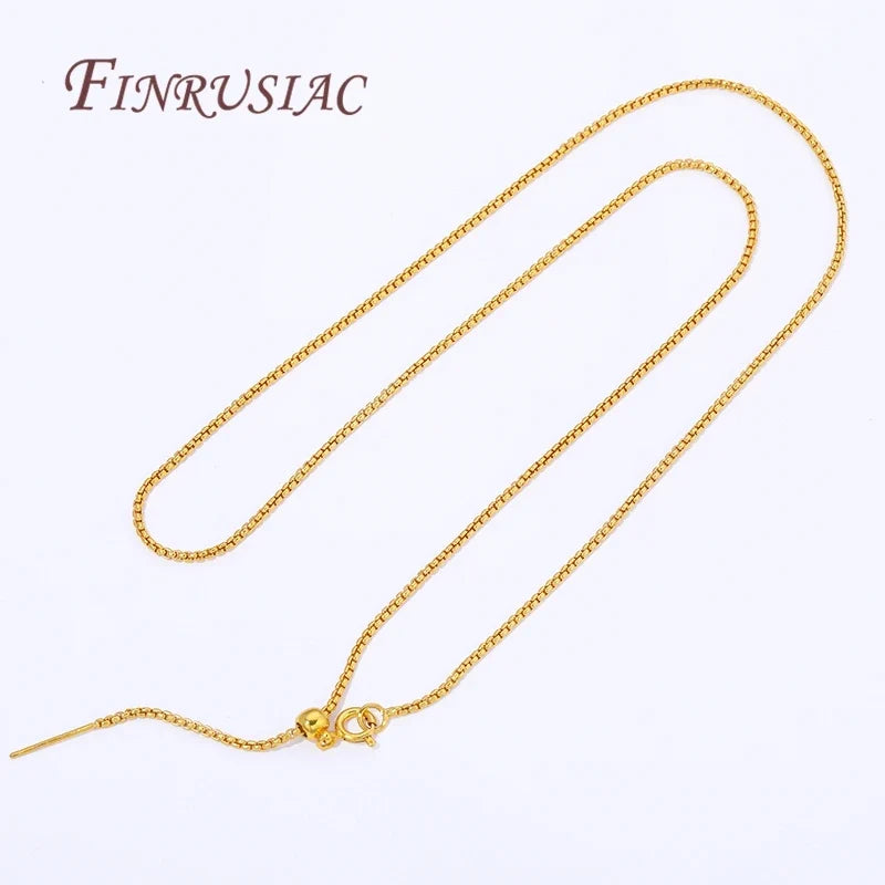 50cm 18K Gold Plated Box Chain Necklace | DIY Jewelry