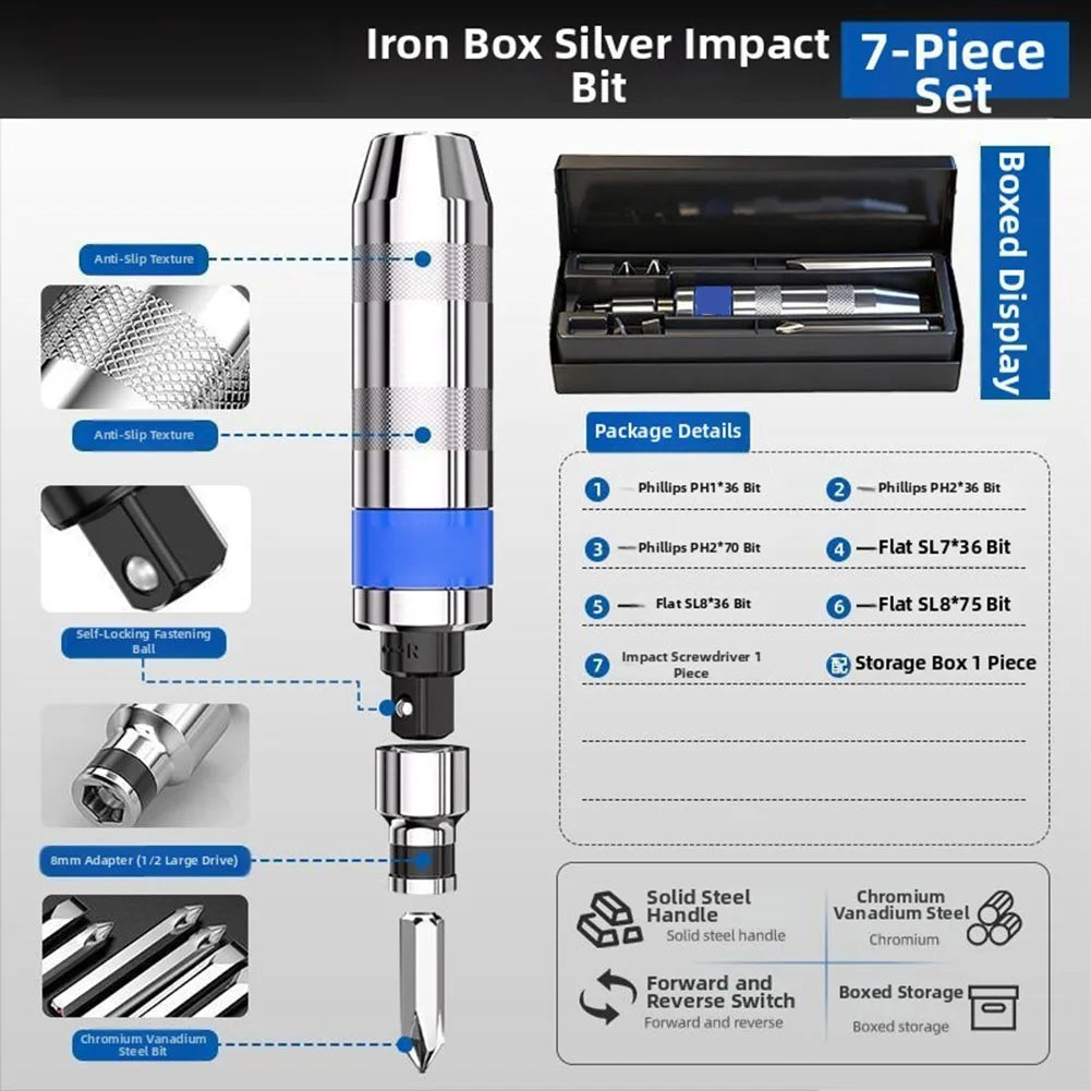 Impact Screw Extractor Screwdriver Set | Stripped Fastener Remover
