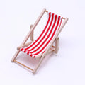 Miniature Dollhouse Beach Chair 1/12 Scale Foldable Wood