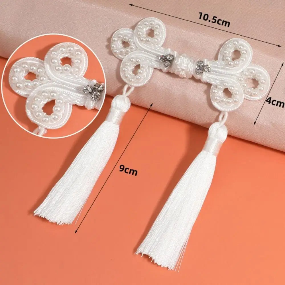 Chinese Tassel Plate Buckle Hand-Beaded Knot Button DIY
