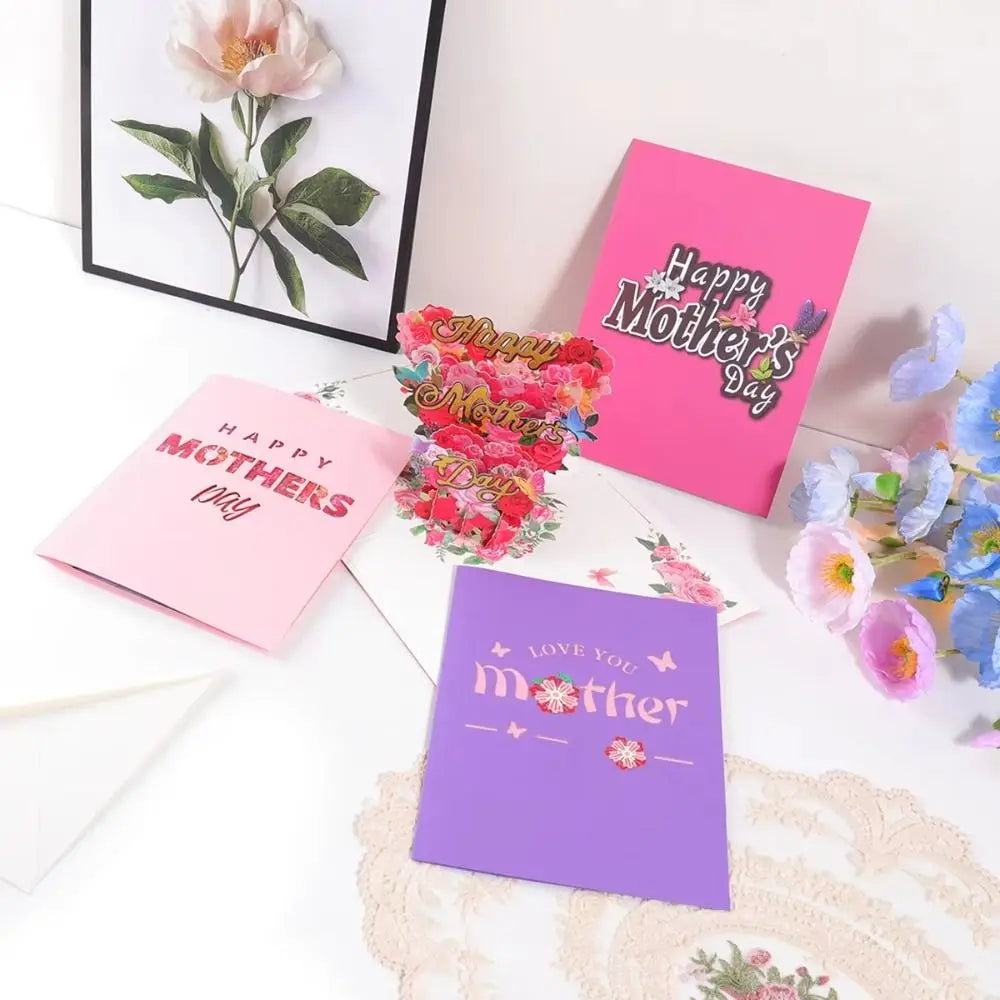 3D Pop-Up Mother's Day Card – Floral Writable Greeting Card