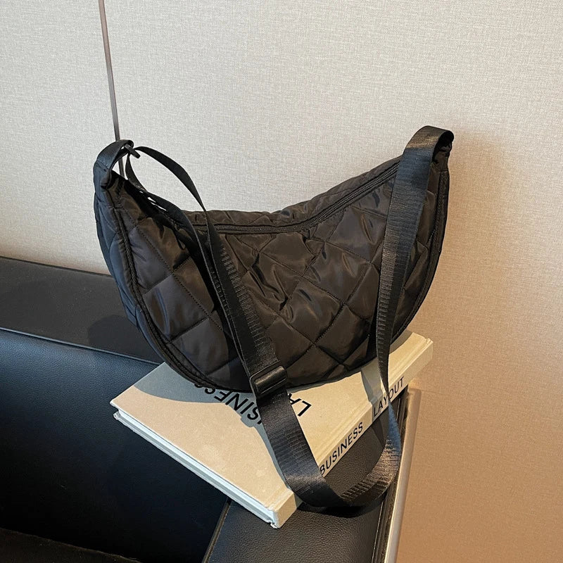 Waterproof Quilted Crossbody Bag | Large Capacity Dumpling Bag