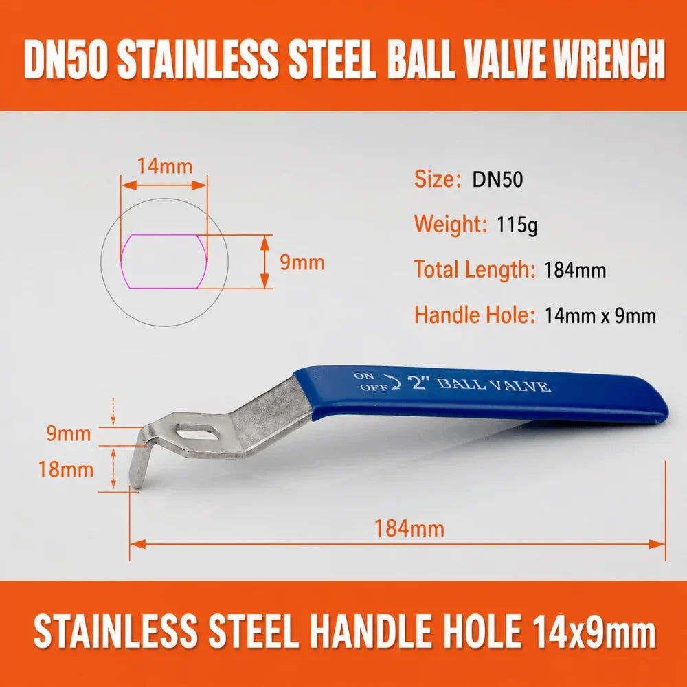 Stainless Steel Ball Valve Lever Handle DN15–DN50 | 6 Sizes