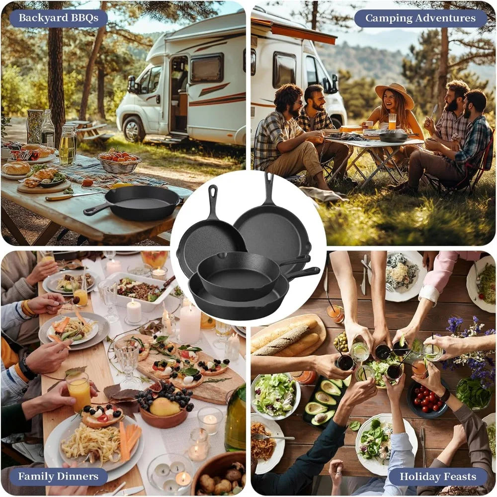 FEB.WIND Cast Iron Skillet Non-Stick Frying Pan & Griddle