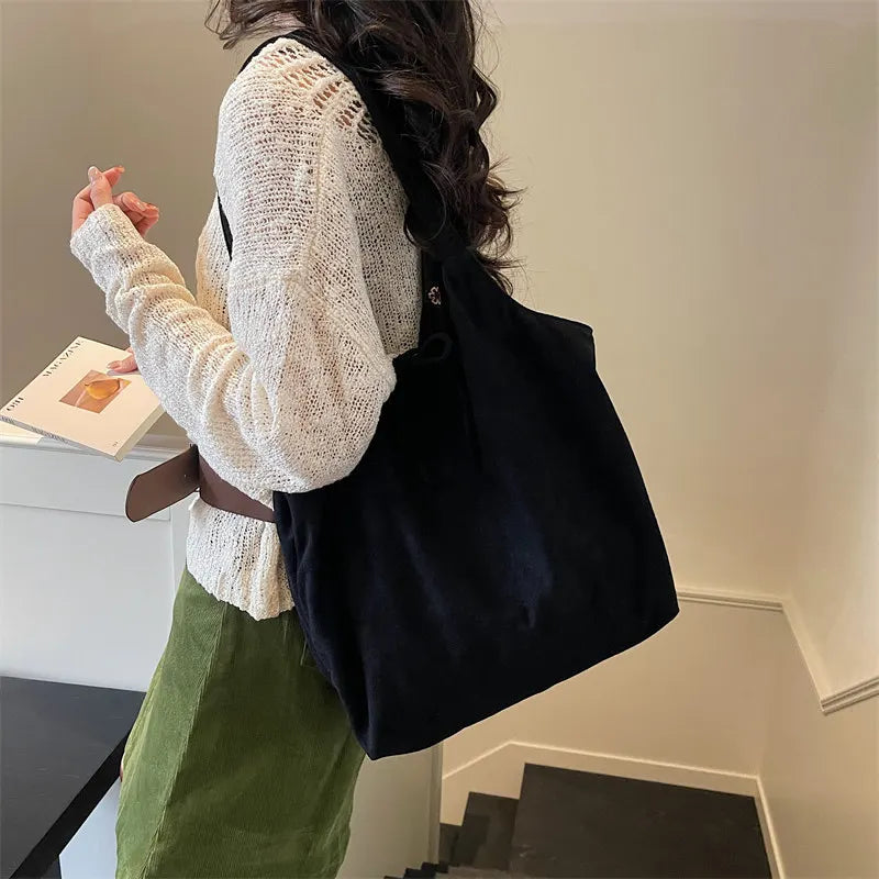 Women's Vintage Suede Shoulder Bag – Large Capacity Tote