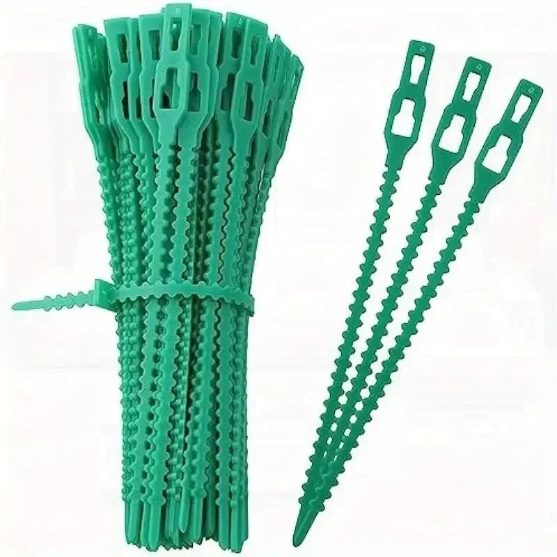 50pcs Reusable Adjustable Plant Ties – Vine & Tomato Garden Clips