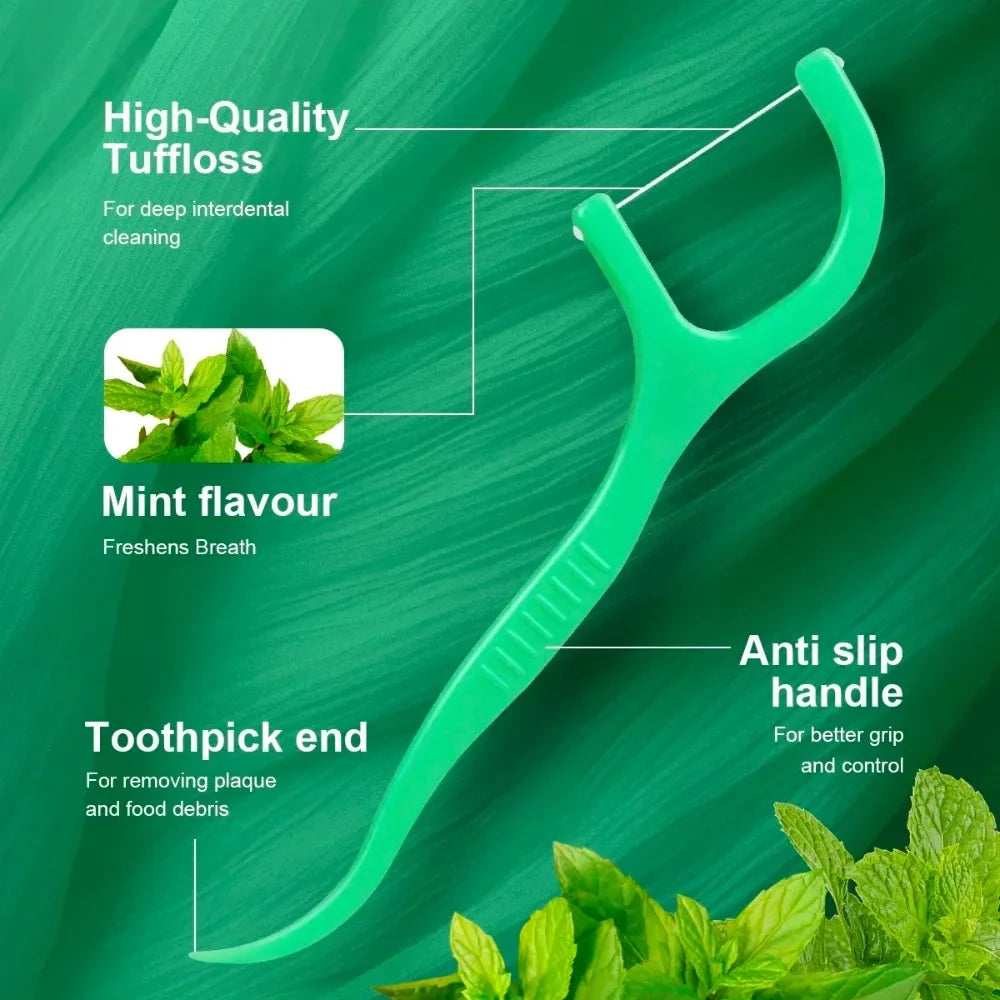 Mint Dental Floss Picks – Ultrafine Portable Flossing Sticks
