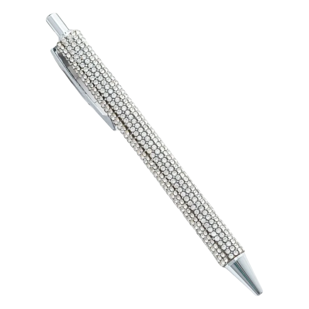 Metal Rhinestone Ballpoint Pen – Retractable Crystal Bling