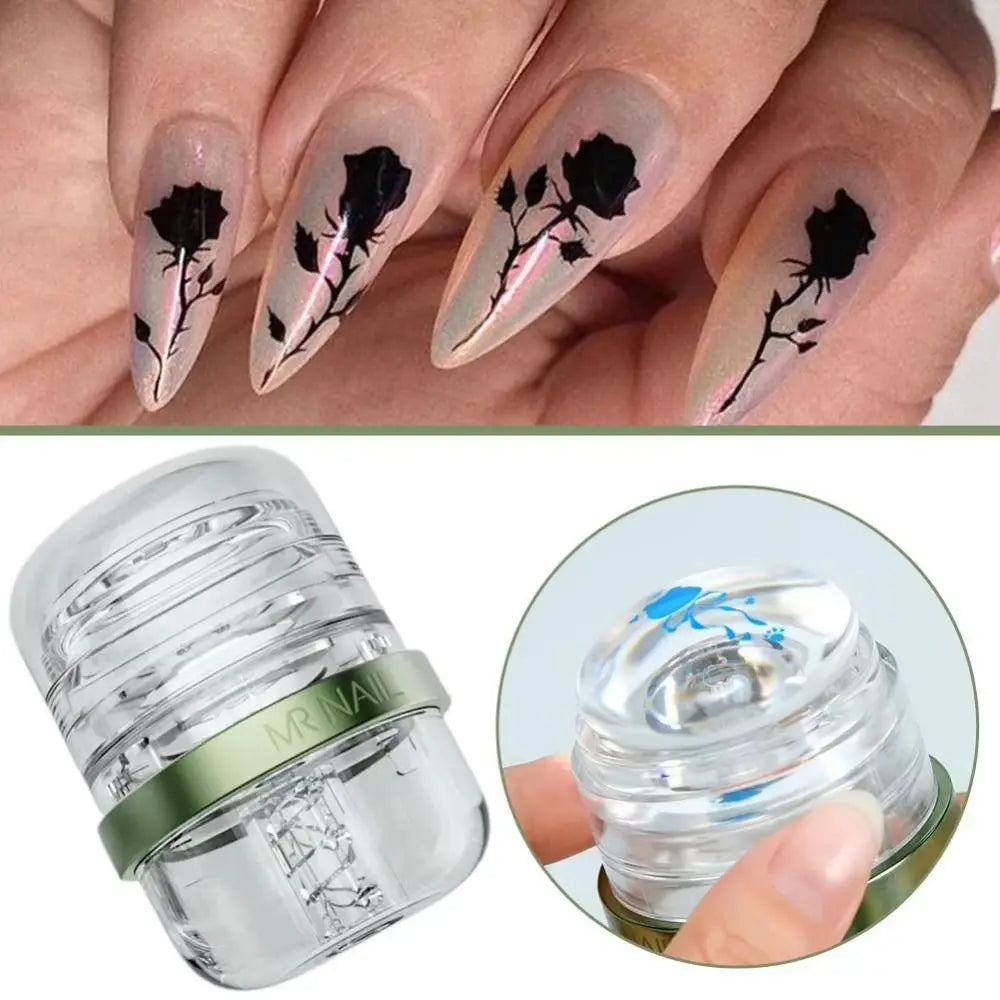 Silicone Jelly Capsule Nail Art Stamper | Telescopic Transfer Tool