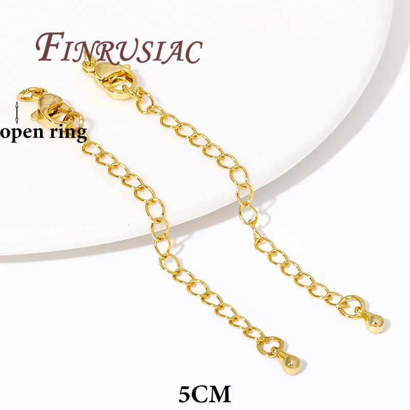 18K Gold Plated Extension Tail Chains with Lobster Clasps | DIY