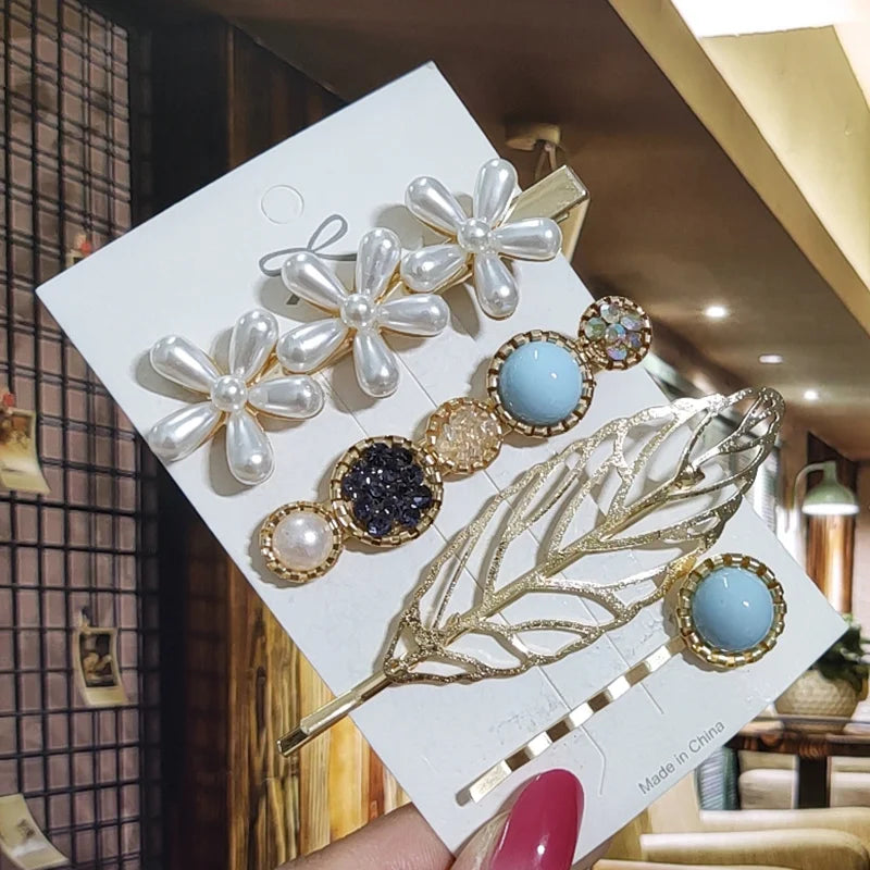 Pearl Rhinestone Hair Clip for Women – Flower Barrette