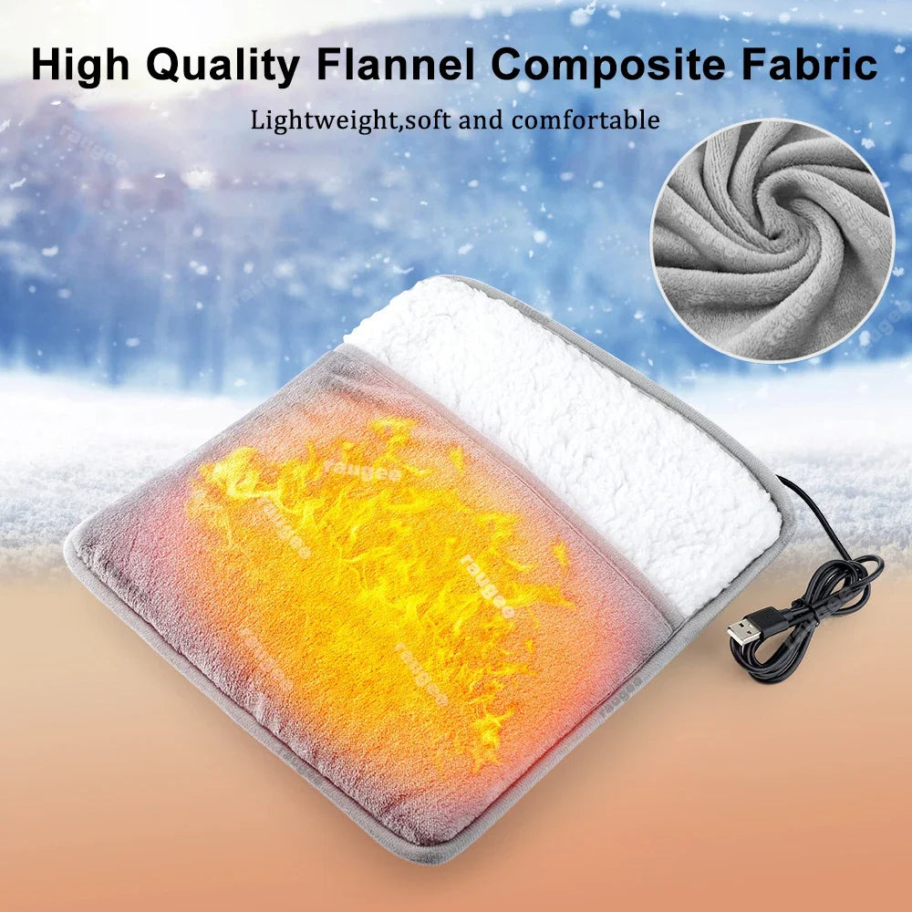 Raugee USB Electric Foot Warmer – Soft Plush Heating Pad