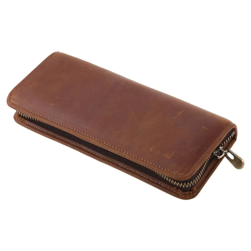 ZHUTING Retro Leather Pencil Case | Compact Pen Bag Gift