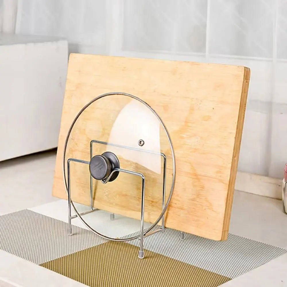 Stainless Steel Cutting Board & Pot Lid Holder Organizer