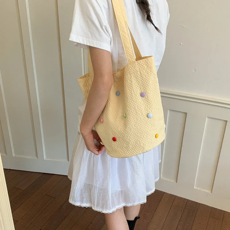 Women's Large Capacity Korean Nylon Tote Shoulder Bag