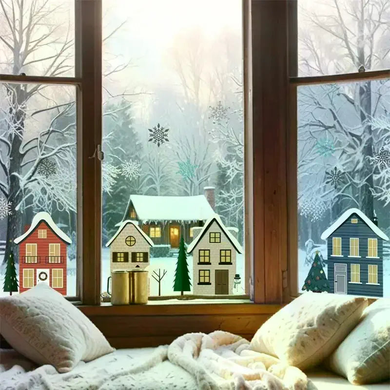 Christmas Window Stickers – Double-Sided Snowflake & Tree Decals