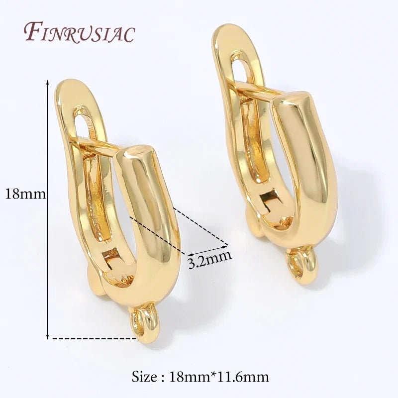 18K Gold Plated Water Drop Huggie Earring Clasp – Pearl Post