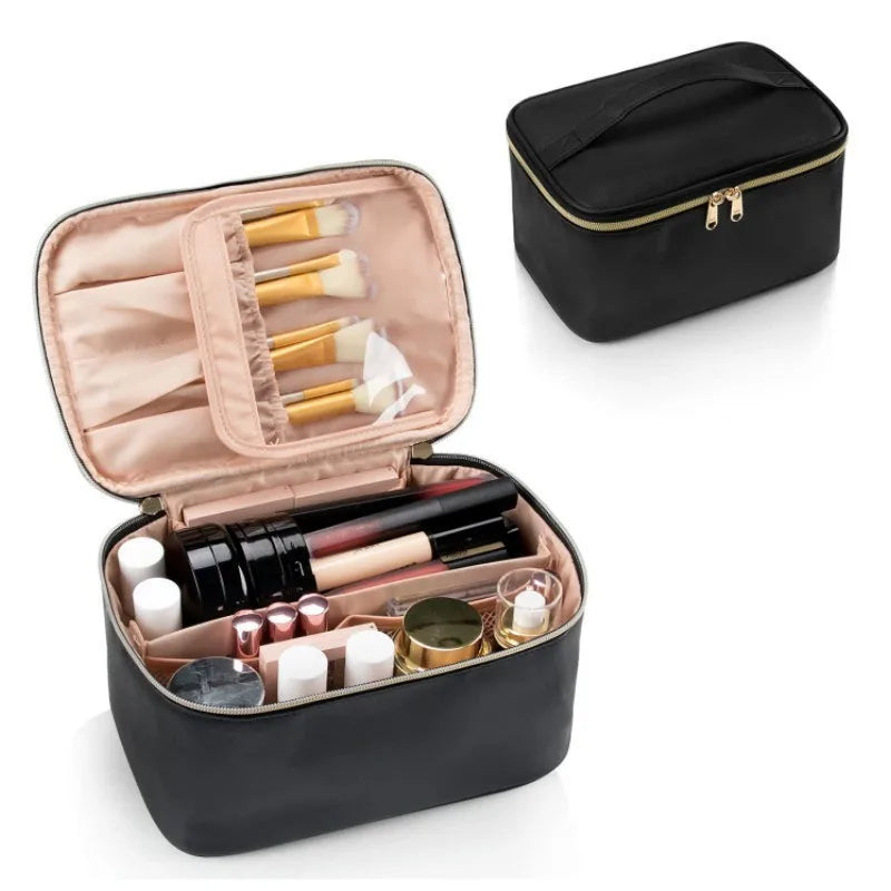PU Leather Makeup Brush Bag – Large Cosmetic Organizer