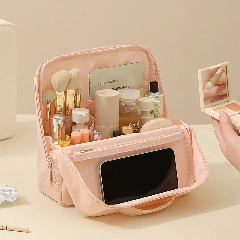 Travel Makeup Organizer Bag – Water-Resistant Cosmetic Pouch