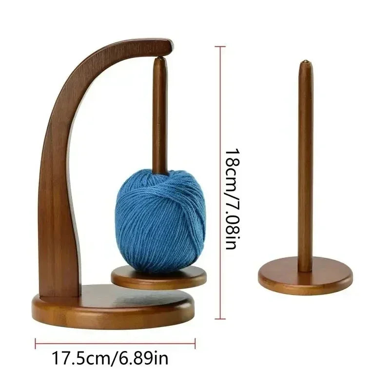 360° Magnetic Wooden Yarn Holder – Knitting & Crochet Tool