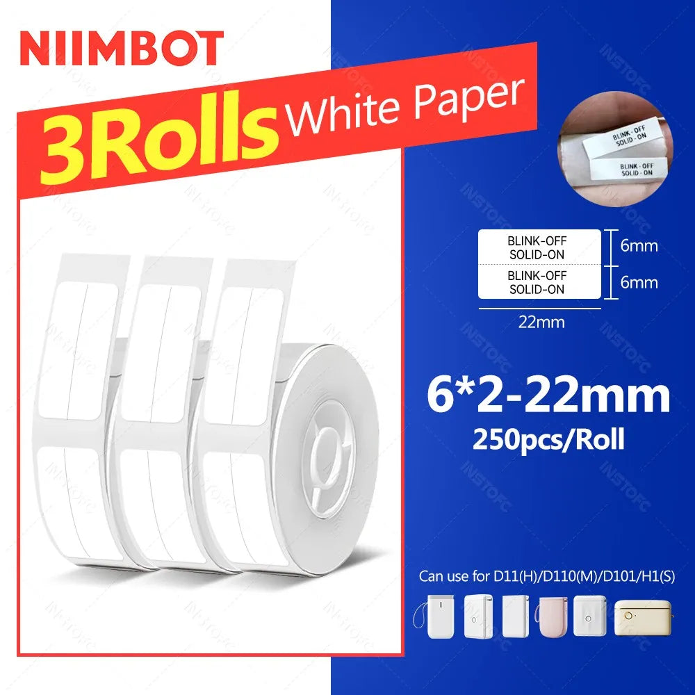 Niimbot Thermal Label Paper – Waterproof White Tape D11 D110