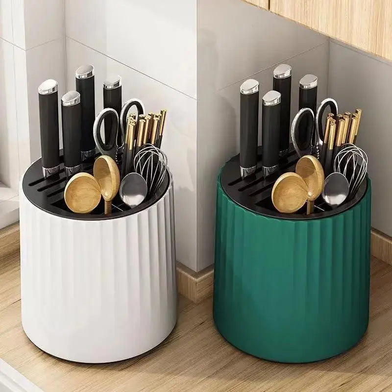 360° Rotating Kitchen Knife Holder & Cutlery Rack