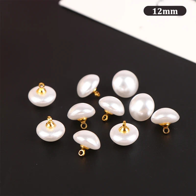 10Pcs Mushroom Faux Pearl Shank Buttons 10mm 12mm – DIY Sewing