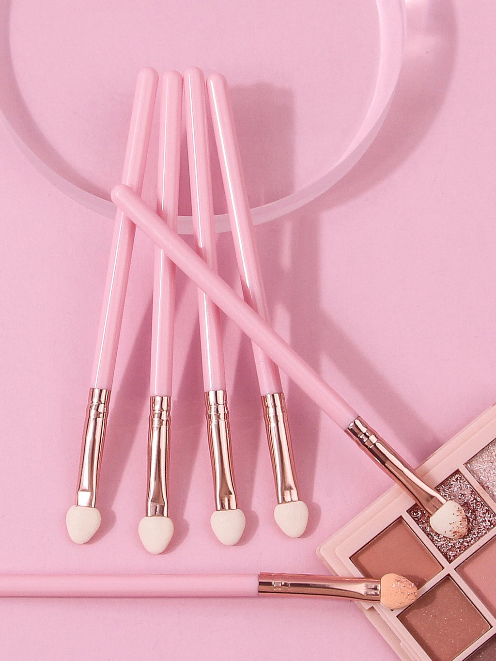 6-Piece Pink Eyeshadow Brush Set – Sponge & Blending Tools