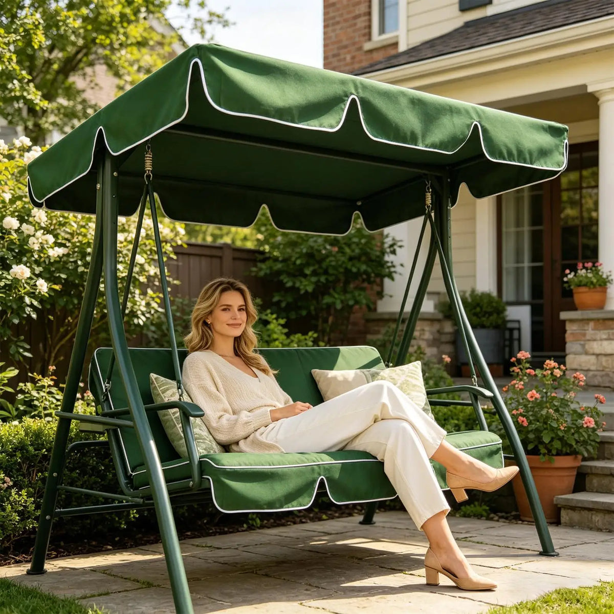 Porch Swing Canopy Replacement | UV-Resistant Sun Shade Cover