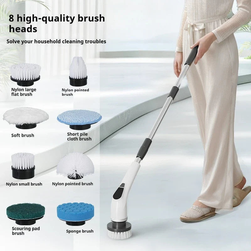 Cordless Electric Spin Scrubber – Rotating Cleaning Brush Set