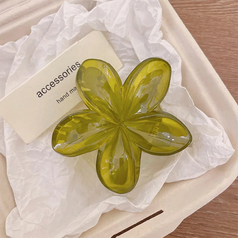 Korean Hawaiian Gradient Flower Hair Claw Clip for Women