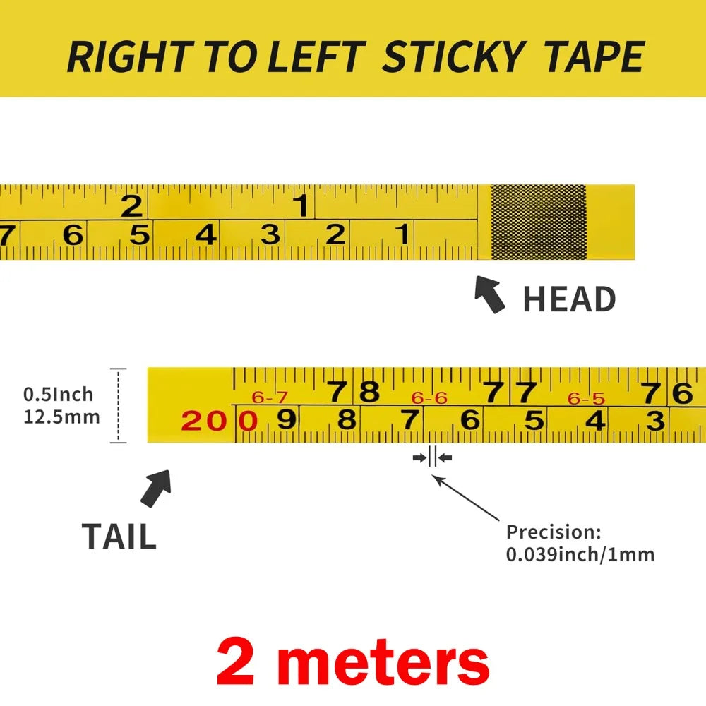 Self-Adhesive Steel Measuring Tape – Imperial & Metric, 1–5M