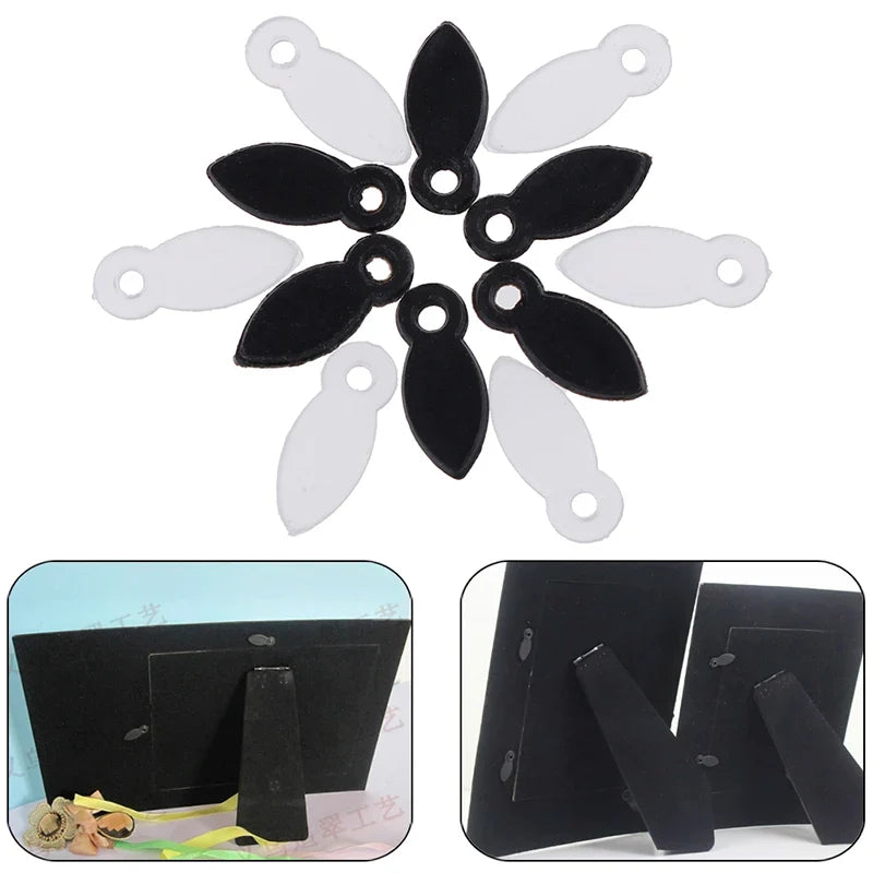 100Pcs Plastic Photo Frame Rotating Buckle Hooks – Black & White