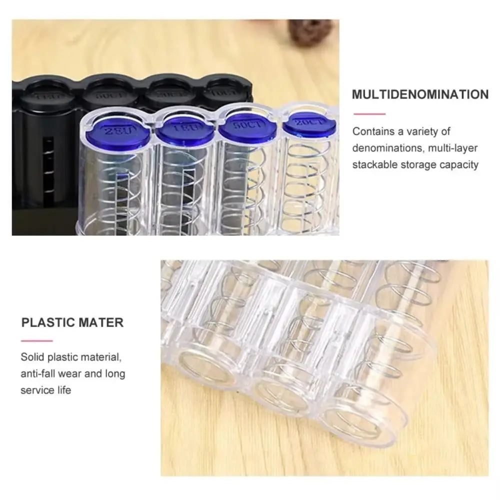 Portable Transparent Coin Storage Box | Large Capacity Dispenser