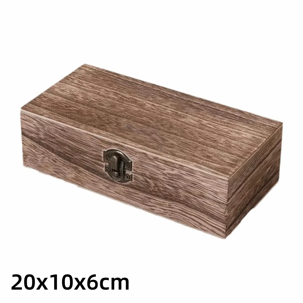 Vintage Wooden Flip Lid Storage Box – Jewelry & Gift Organizer