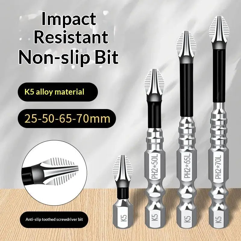 K5 Magnetic S2 Screwdriver Bits Set – Anti-Slip Cross Head