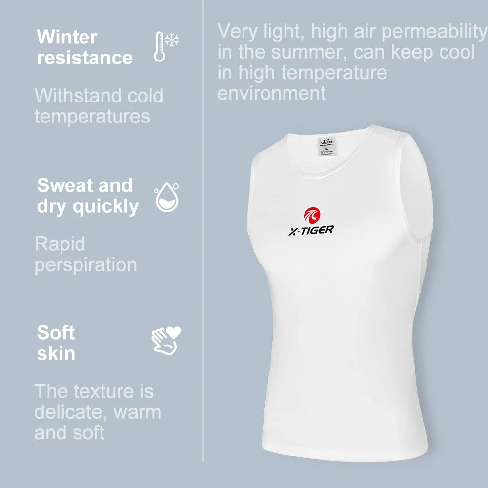X-TIGER Men's Fleece Cycling Vest – Winter Base Layer