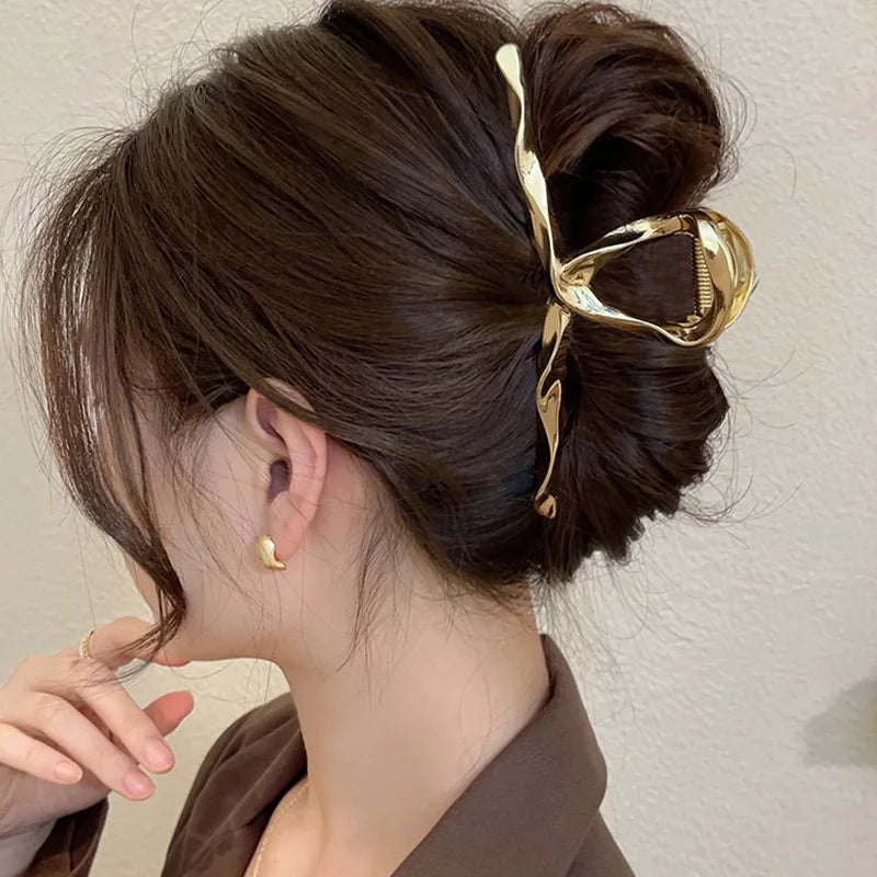 Metal Geometric Hair Claw Clips – Korean Style Barrettes Women