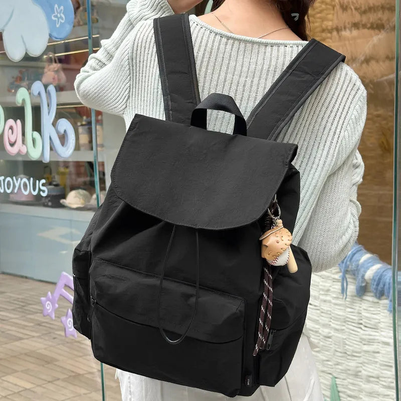 Large Capacity Women's Canvas Backpack – Korean Style Bag