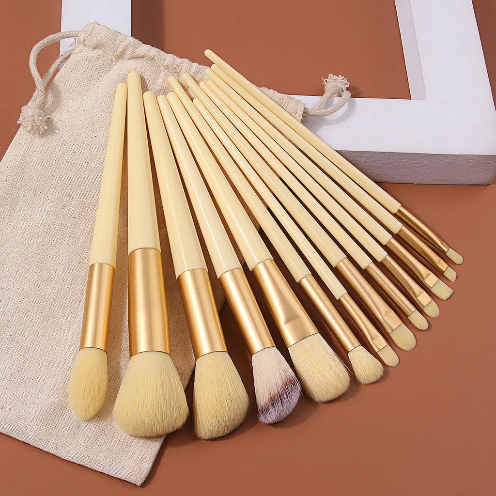 13 PCS Makeup Brush Set with Bag – Foundation & Eyeshadow