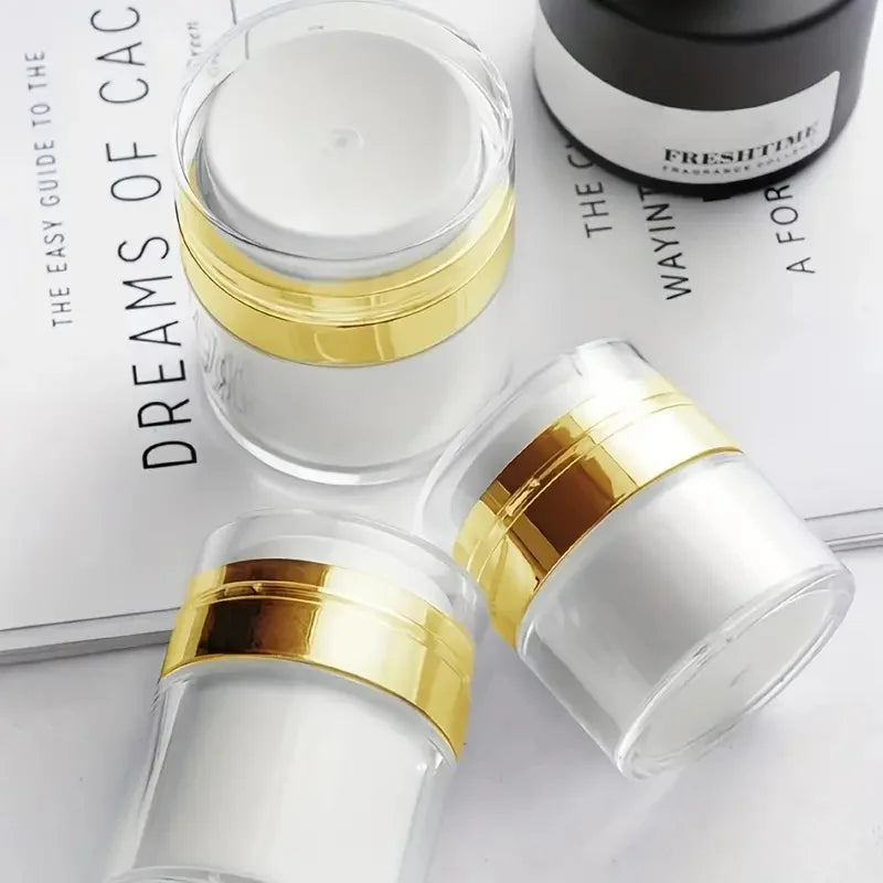Airless Pump Jar Refillable Vacuum Bottle 15ml 30ml 50ml