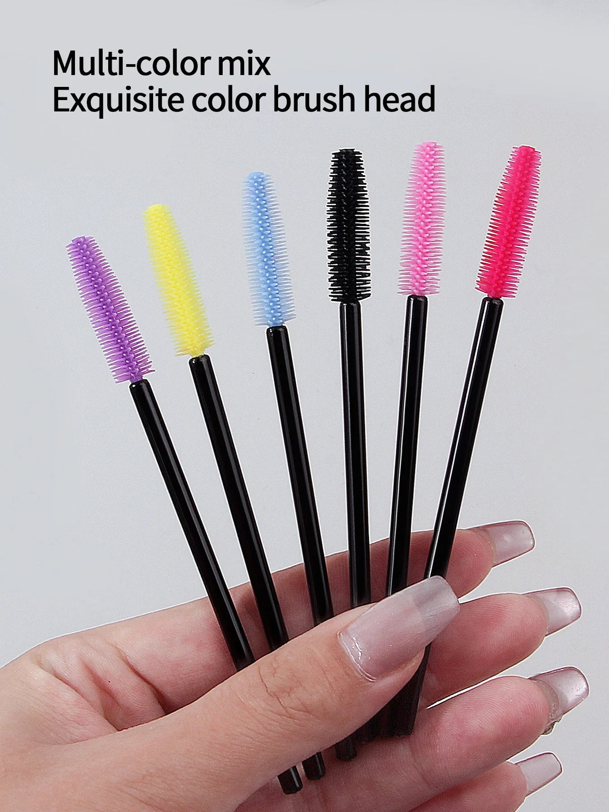50PCS Silicone Mascara Brush Set – Eyelash Comb & Eyebrow Wand