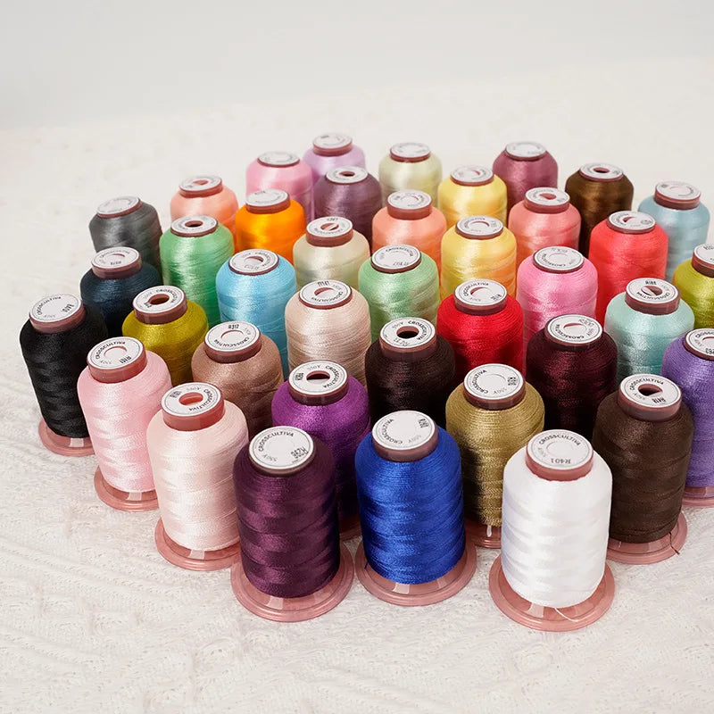 120-Color Embroidery Thread Set – 120D/2 Polyester 550 Yds/Spool