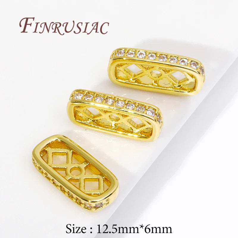 18K Gold Plated Zircon Flat Spacer Bars – DIY Jewelry Findings