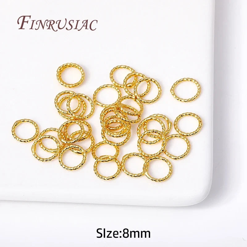 Gold Plated Round Twist Closed Jump Rings 6–12mm | FINRUSIAC